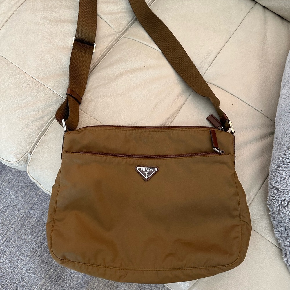 Prada Brown Nylon Crossbody Shoulder Bag - Picture 2 of 8